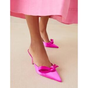 Loeffler Randall Amyra Bow Kitten Mule in Pink Sz. 9